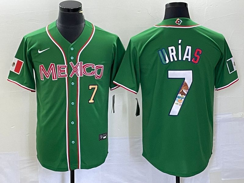 Men 2023 World Cub Mexico #7 Urias Green Nike MLB Jersey